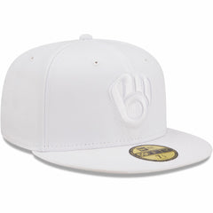 Milwaukee Brewers New Era White on White 59FIFTY Fitted Hat - MLB Hats