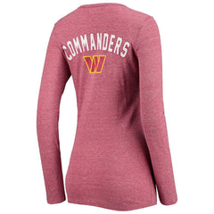 Washington Commanders Women's Scoop Neck Tri-Blend Long Sleeve T-Shirt | NFL Outlet