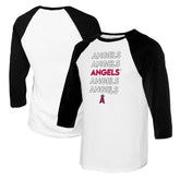 Los Angeles Angels Tiny Turnip Women's Stacked 3/4-Sleeve Raglan T-Shirt - MLB T-shirts