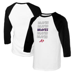 Atlanta Braves Tiny Turnip Youth Stacked Raglan 3/4 Sleeve T-Shirt - MLB T-shirts