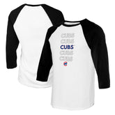 Chicago Cubs Tiny Turnip Youth Stacked Raglan 3/4 Sleeve T-Shirt - MLB T-shirts