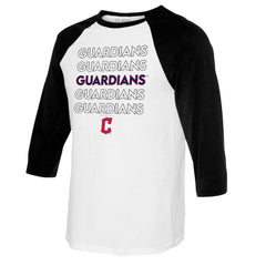 Cleveland Guardians Tiny Turnip Youth Stacked Raglan 3/4 Sleeve T-Shirt - MLB T-shirts
