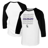 Colorado Rockies Tiny Turnip Youth Stacked Raglan 3/4 Sleeve T-Shirt - MLB T-shirts