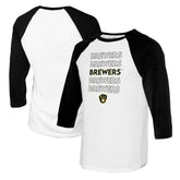 Milwaukee Brewers Tiny Turnip Youth Stacked Raglan 3/4 Sleeve T-Shirt - MLB T-shirts
