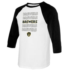 Milwaukee Brewers Tiny Turnip Youth Stacked Raglan 3/4 Sleeve T-Shirt - MLB T-shirts
