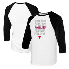 Philadelphia Phillies Tiny Turnip Youth Stacked Raglan 3/4 Sleeve T-Shirt - MLB T-shirts