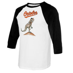 Baltimore Orioles Tiny Turnip Youth TT Rex Raglan 3/4 Sleeve T-Shirt - MLB T-shirts