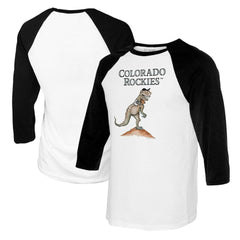 Colorado Rockies Tiny Turnip Youth TT Rex Raglan 3/4 Sleeve T-Shirt - MLB T-shirts