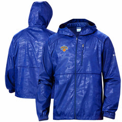 Blue New York Knicks Camo Flash Forward Full-Zip Windbreaker Jacket | NBA