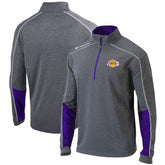 Heathered Gray/Purple Los Angeles Lakers Omni-Wick Shotgun 2.0 Quarter-Zip Pullover Top | NBA