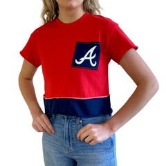 Atlanta Braves Refried Apparel Women's Cropped T-Shirt - MLB T-shirts