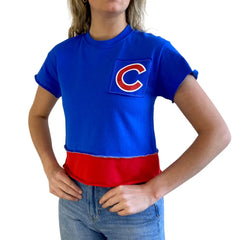 Chicago Cubs Refried Apparel Women's Cropped T-Shirt - MLB T-shirts