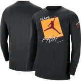 Black Miami Heat Jordan Brand Courtside Max 90 Vintage Wash Statement Edition Long Sleeve T-Shirt | NBA