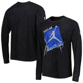 Black Dallas Mavericks Jordan Brand Courtside Max 90 Vintage Wash Statement Edition Long Sleeve T-Shirt sale | NBA