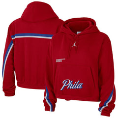 Red Philadelphia 76ers Jordan Brand Women's Courtside Statement Edition Pullover Hoodie | NBA