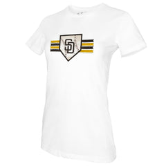 San Diego Padres Tiny Turnip Women's Base Stripe T-Shirt - MLB T-shirts