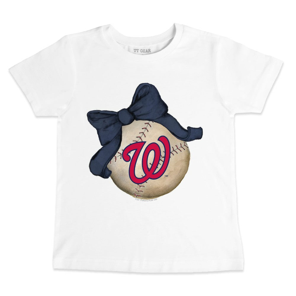 Washington Nationals Tiny Turnip Youth Baseball Bow T-Shirt - MLB T-shirts