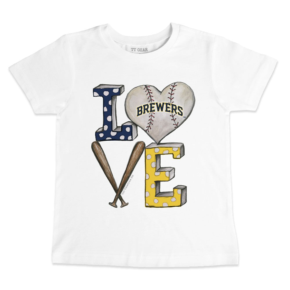 Milwaukee Brewers Tiny Turnip Youth Baseball Love T-Shirt - MLB T-shirts