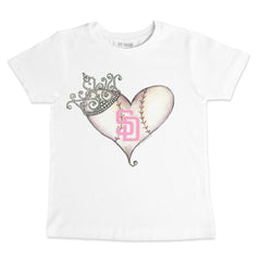 San Diego Padres Tiny Turnip Youth Baseball Tiara Heart T-Shirt - MLB T-shirts