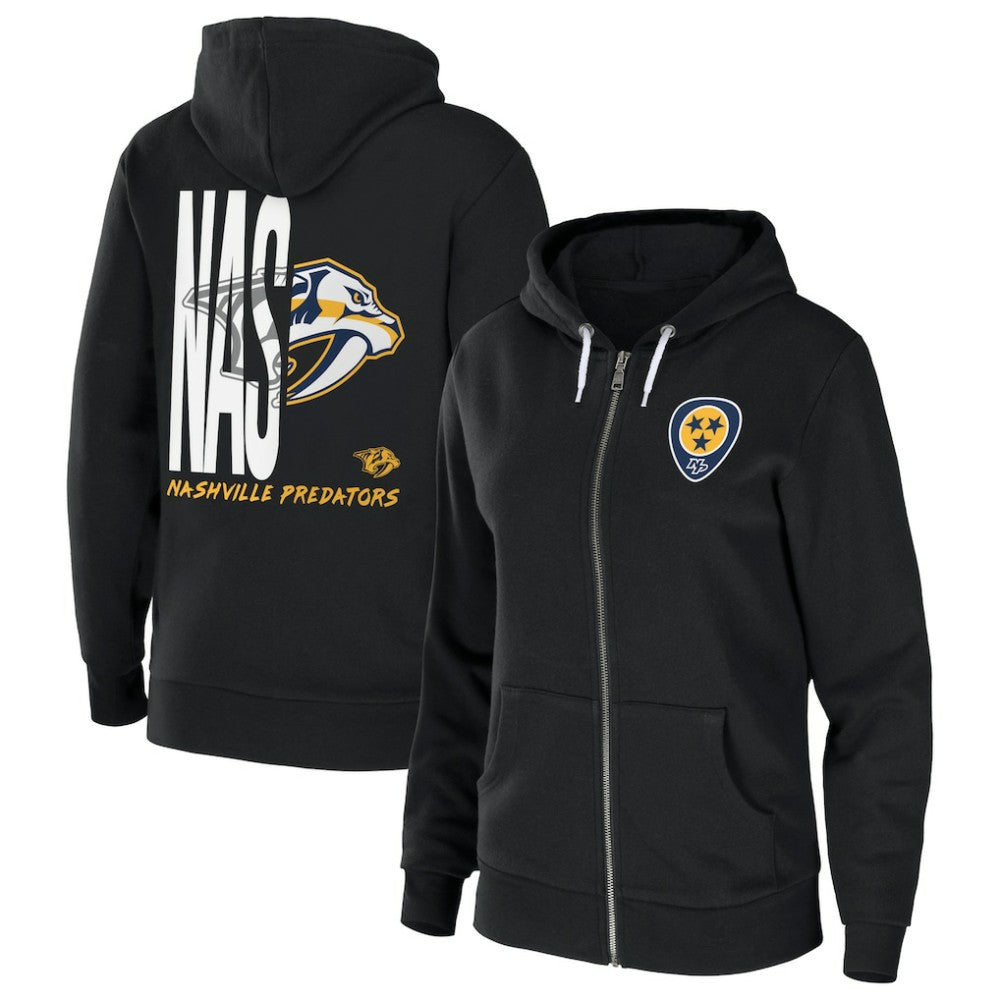 Nashville Predators WEAR by Erin Andrews Women's Sponge Fleece Full-Zip Hoodie - NHL Hoodies
