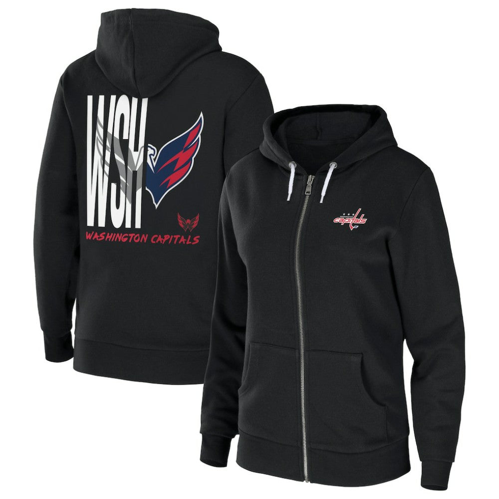 Washington Capitals WEAR by Erin Andrews Women's Sponge Fleece Full-Zip Hoodie - NHL Hoodies