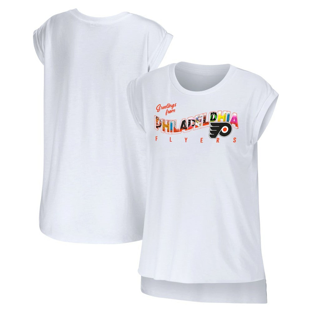 Philadelphia Flyers WEAR by Erin Andrews Women's Greetings From Muscle T-Shirt - NHL T-shirts