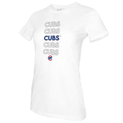 Chicago Cubs Tiny Turnip Women's Stacked T-Shirt - MLB T-shirts