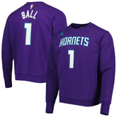 Purple LaMelo Ball Charlotte Hornets Jordan Brand Statement Name & Number Pullover Sweatshirt | NBA