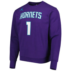 Purple LaMelo Ball Charlotte Hornets Jordan Brand Statement Name & Number Pullover Sweatshirt | NBA