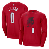 Red Damian Lillard Portland Trail Blazers Jordan Brand Statement Name & Number Pullover Sweatshirt | NBA