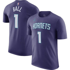 Purple LaMelo Ball Charlotte Hornets Jordan Brand 2022/23 Statement Edition Name & Number T-Shirt | NBA
