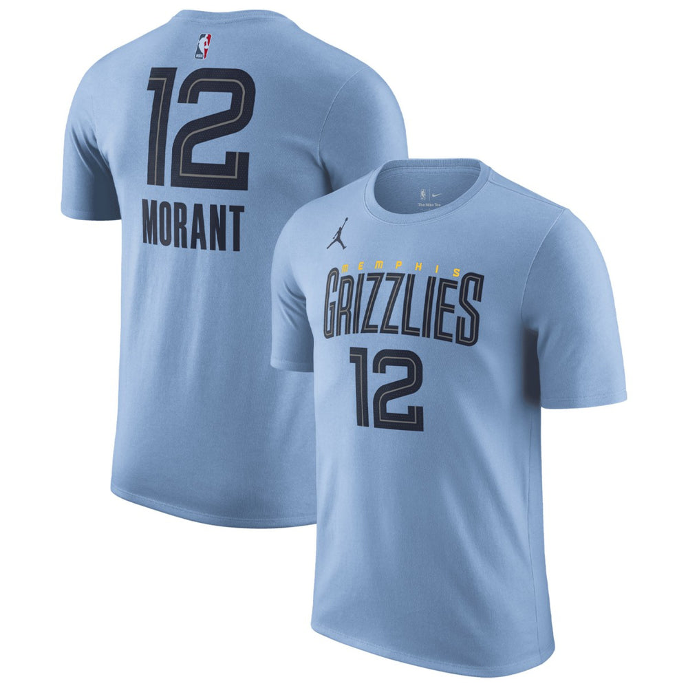 Light Blue Ja Morant Memphis Grizzlies Jordan Brand 2022/23 Statement Edition Name & Number T-Shirt | NBA