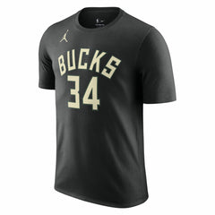 Black Giannis Antetokounmpo Milwaukee Bucks Jordan Brand 2022/23 Statement Edition Name & Number T-Shirt | NBA