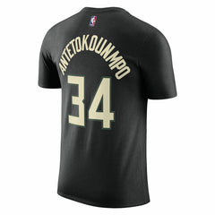 Black Giannis Antetokounmpo Milwaukee Bucks Jordan Brand 2022/23 Statement Edition Name & Number T-Shirt | NBA