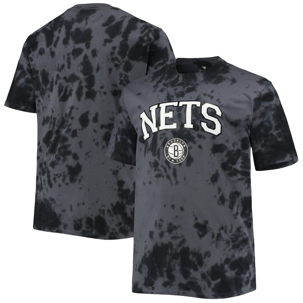 Black Brooklyn Nets Big & Tall Marble Dye Tonal Performance T-Shirt | NBA