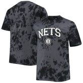 Black Brooklyn Nets Big & Tall Marble Dye Tonal Performance T-Shirt | NBA