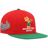 Red/Green Milwaukee Bucks Hardwood Classics Snapback Hat | NBA