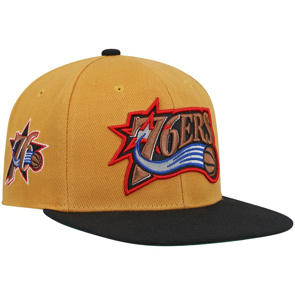 Gold/Black Philadelphia 76ers Hardwood Classics Snapback Hat | NBA