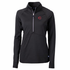 Cincinnati Reds Cutter & Buck Women's Adapt Eco Knit Stretch Half-Zip Pullover Top - MLB Pullover