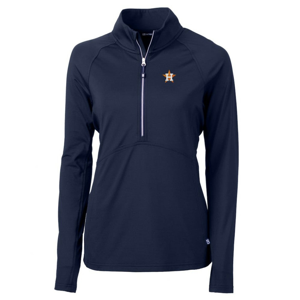 Houston Astros Cutter & Buck Women's Adapt Eco Knit Stretch Half-Zip Pullover Top - MLB Pullover