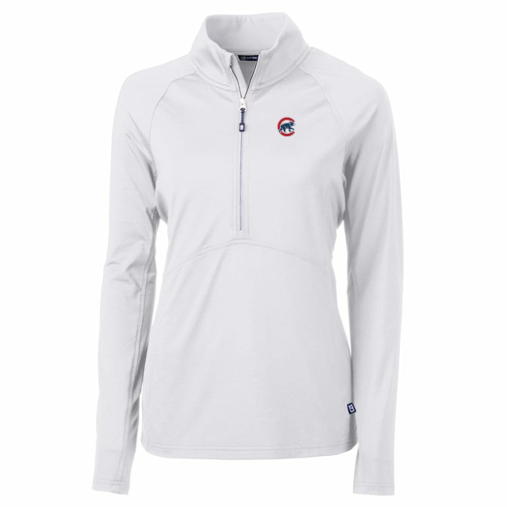 Chicago Cubs Cutter & Buck Women's Adapt Eco Knit Stretch Half-Zip Pullover Top - MLB Pullover