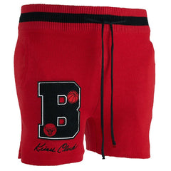 Red/Black Chicago Bulls NBA x Keiser Clark No Caller ID Knit Shorts | NBA