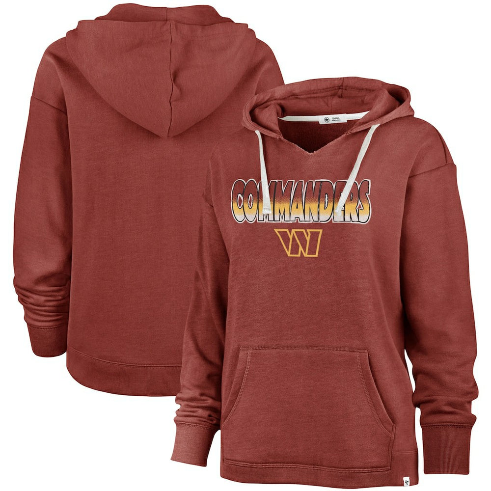 Washington Commanders '47 Women's Color Rise Kennedy Pullover V-Neck Hoodie | NFL Online