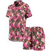 Pink Chicago Bulls Lusso Women's Finley-Frankie Party Top & Shorts Set | NBA