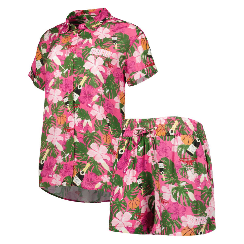 Pink Phoenix Suns Lusso Women's Finley-Frankie Party Top & Shorts Set | NBA