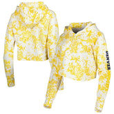 Gold/White Denver Nuggets Lusso Women's Maia Tri-Blend Cropped Quarter-Zip Top sale | NBA