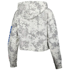 Gray/White Philadelphia 76ers Lusso Women's Maia Tri-Blend Cropped Quarter-Zip Top | NBA