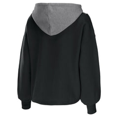 Black Miami Heat WEAR by Erin Andrews Women's Pieced Quarter-Zip Hoodie Jacket | NBA