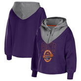 Purple Phoenix Suns WEAR by Erin Andrews Women's Pieced Quarter-Zip Hoodie Jacket | NBA