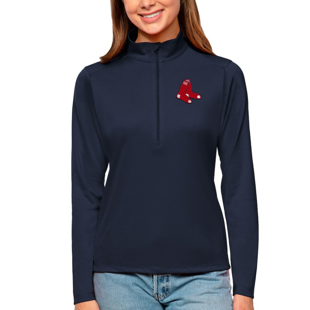 Boston Red Sox Antigua Women's Tribute Quarter-Zip Pullover Top - MLB Pullover